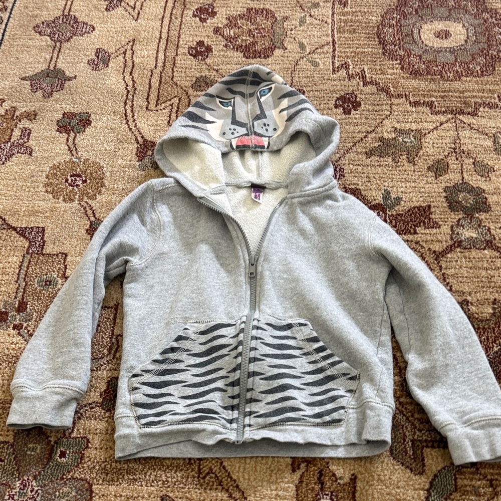 Tea collection boys tiger hoodie gray